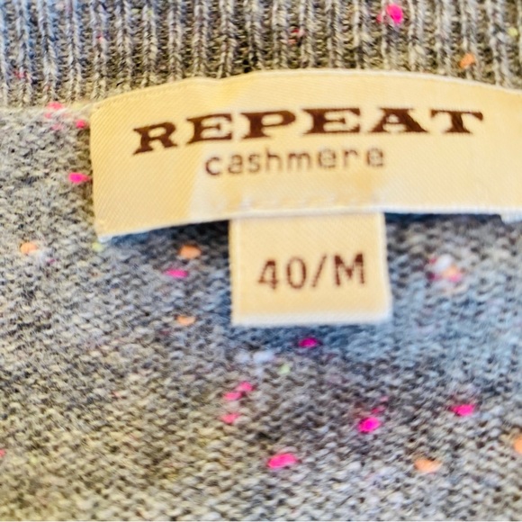 Pure cashmere scoop neck grey flecked sweater - Picture 4 of 6